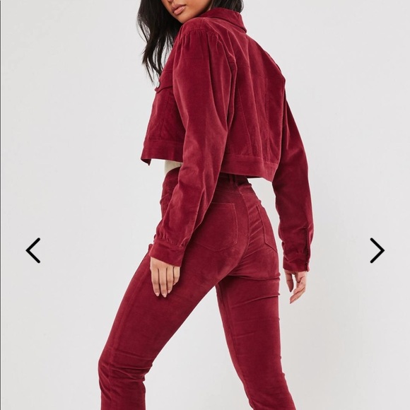 Misguided tall berry cord sinner high waist set - Picture 4 of 8